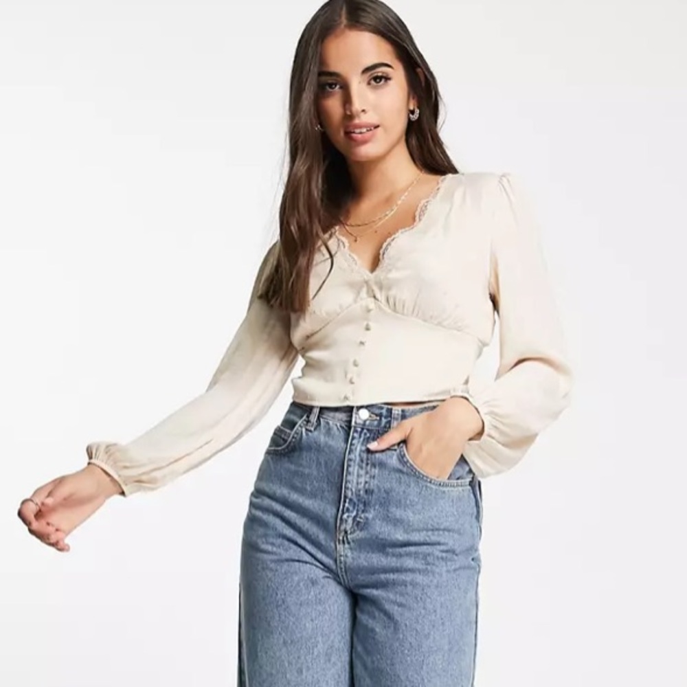ASOS Satin Cream Blouse - Never Worn